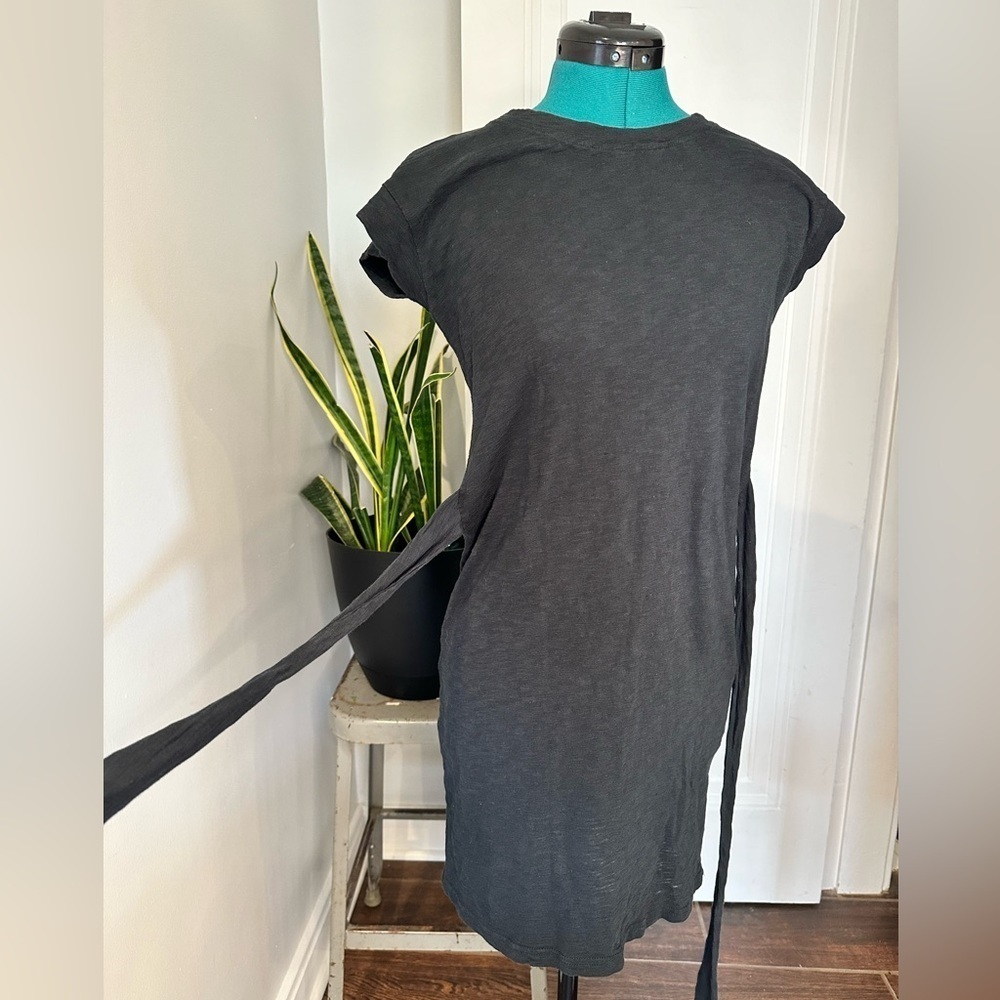 J crew XXS Short-sleeve striped tie-waist T-shirt dress black - Picture 9 of 12